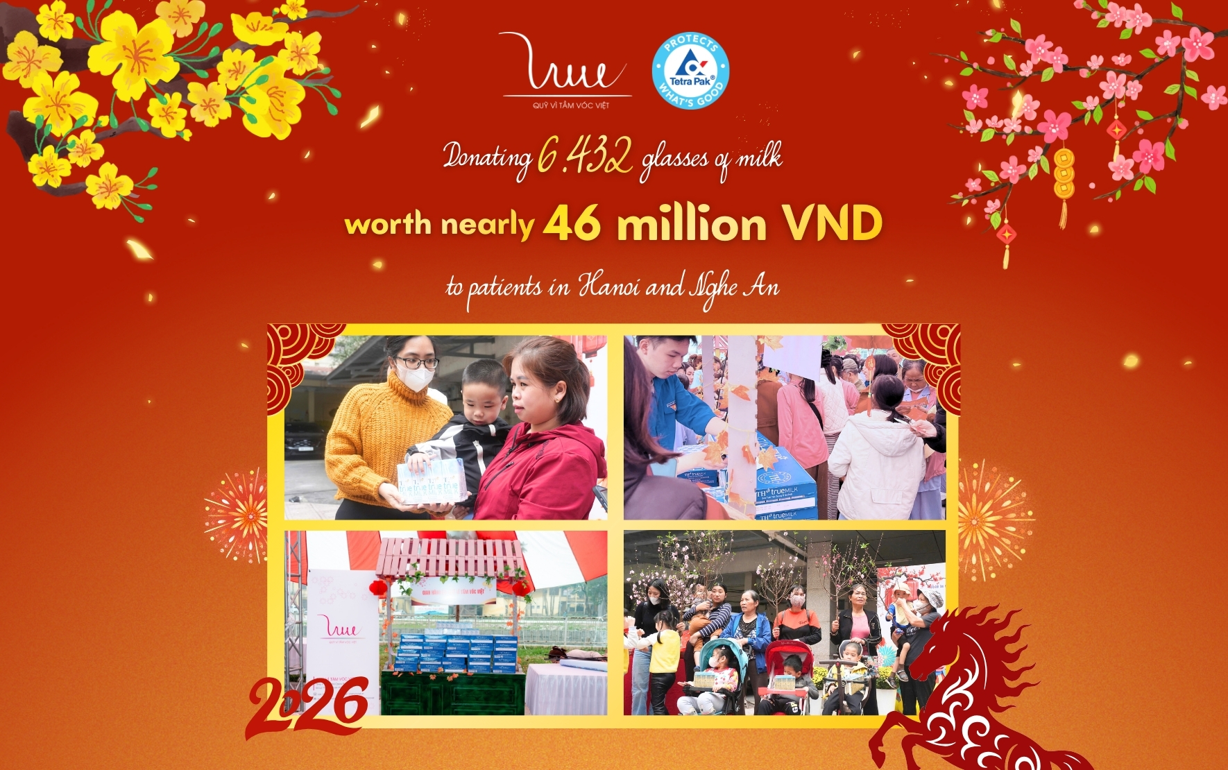 6,432 glasses of TH true MILK bring more Tet joy to patients in Hanoi and Nghe An